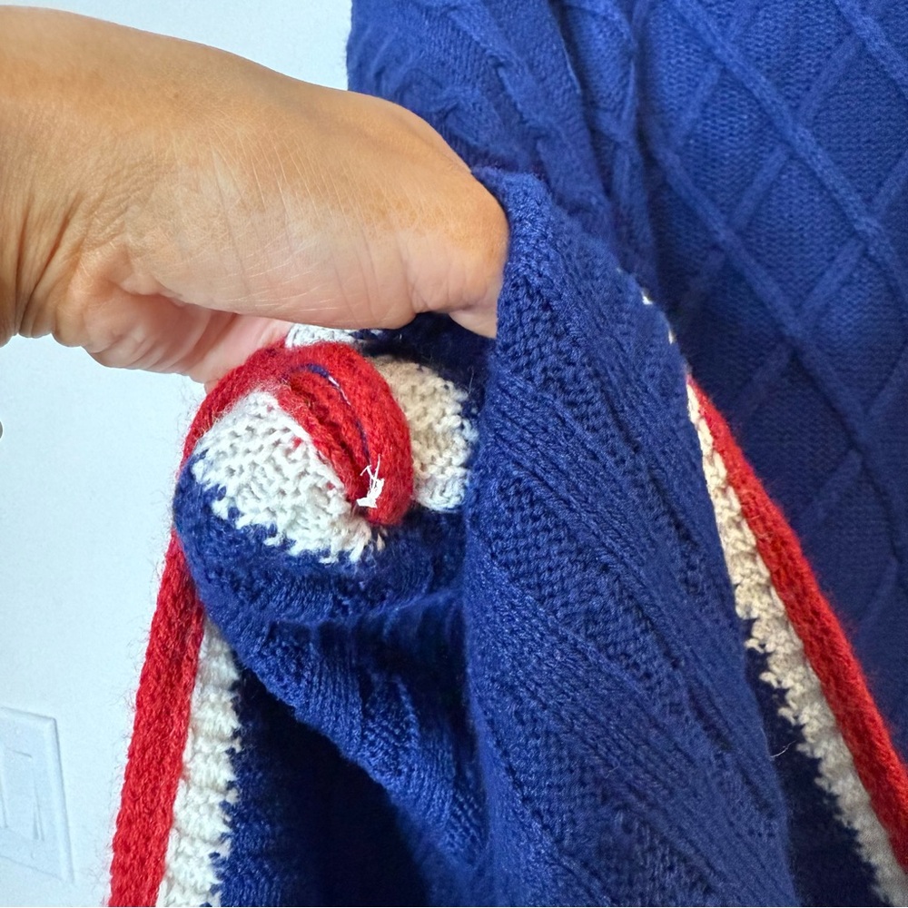 Mersea The Sailor Sweater with Tipping Navy and Red Nautical Stripe Coastal - Picture 3 of 8